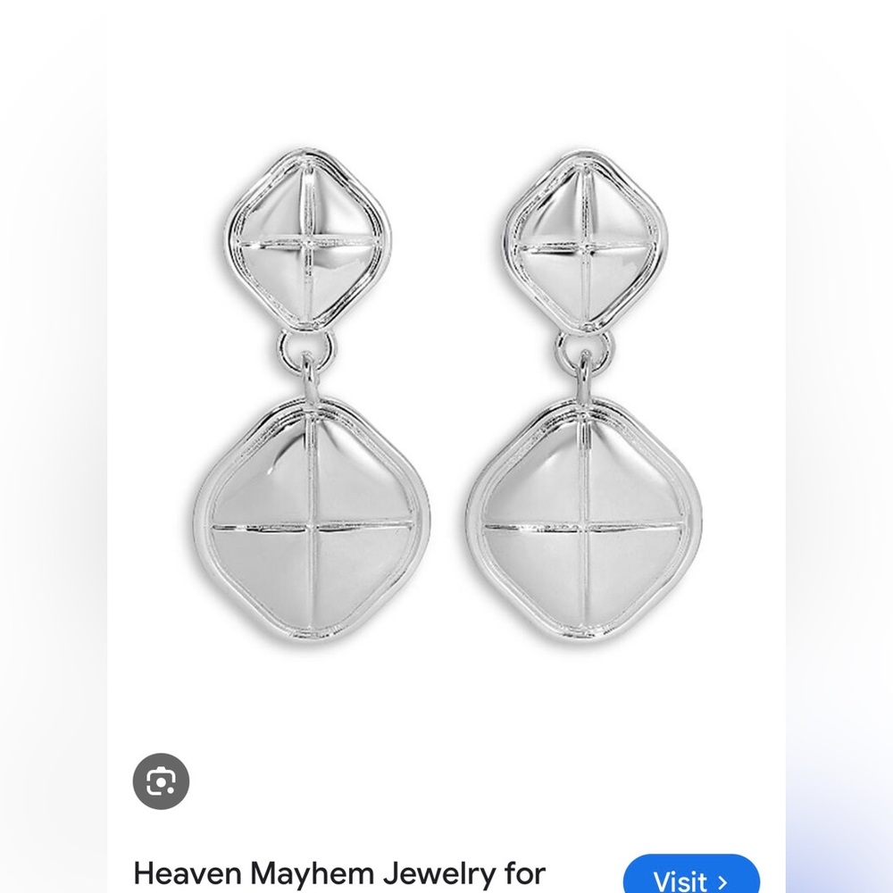 Heaven Mayhem Alma Silver Geometric Earrings